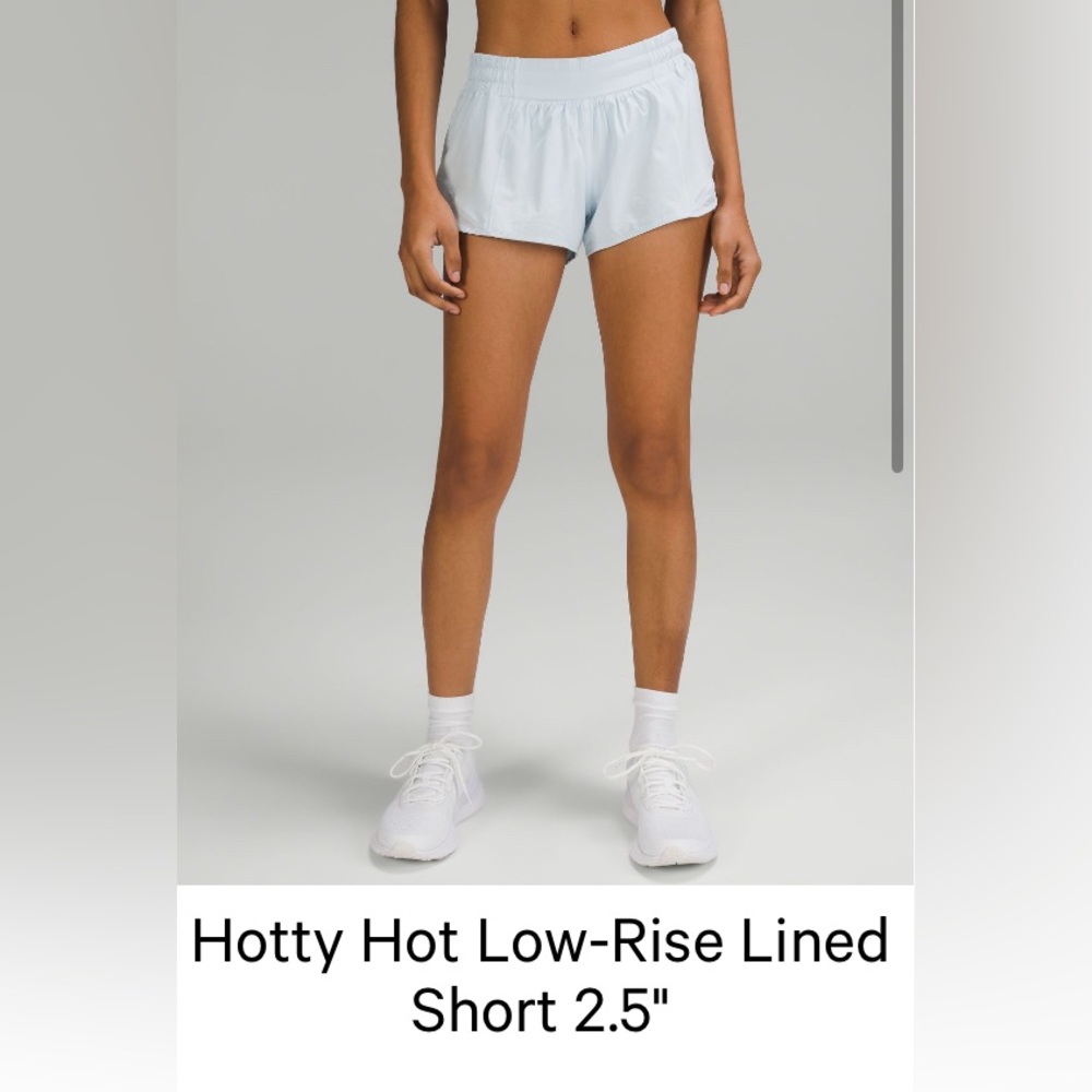 Lululemon Powder blue Low Rise 2.5” Shorts